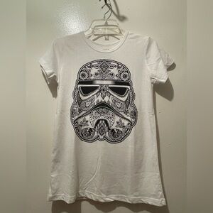 Fifth Sun Star Wars White Tee with Black Mandala Design